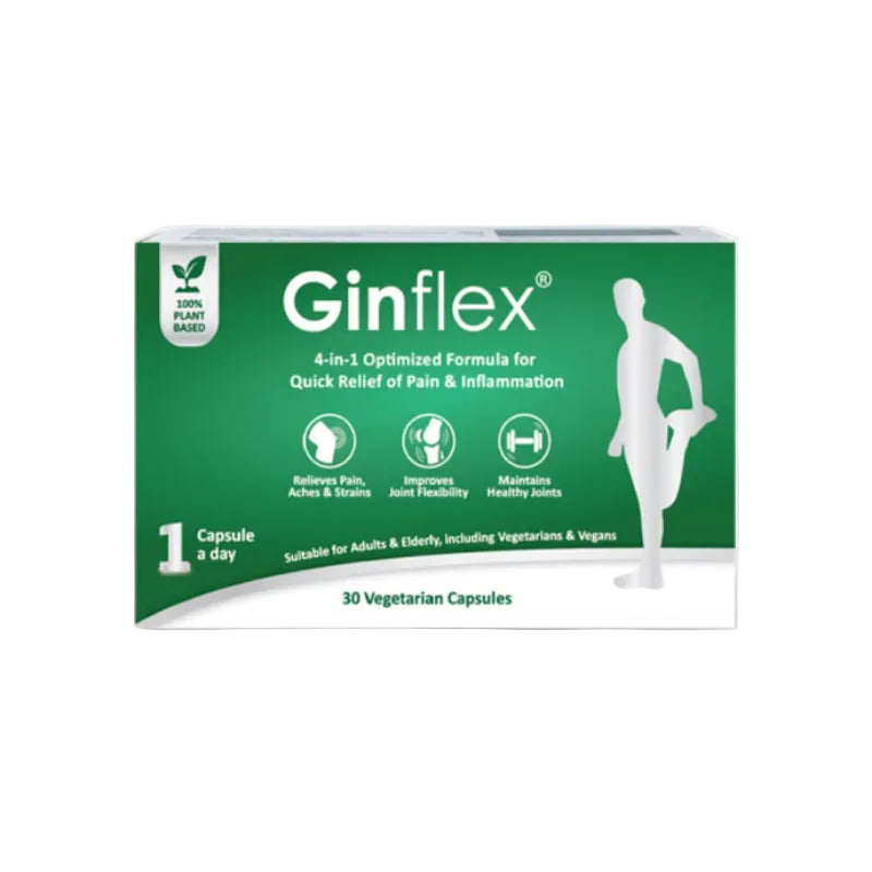 Ginflex packaging with Caring Eds logo on a white background