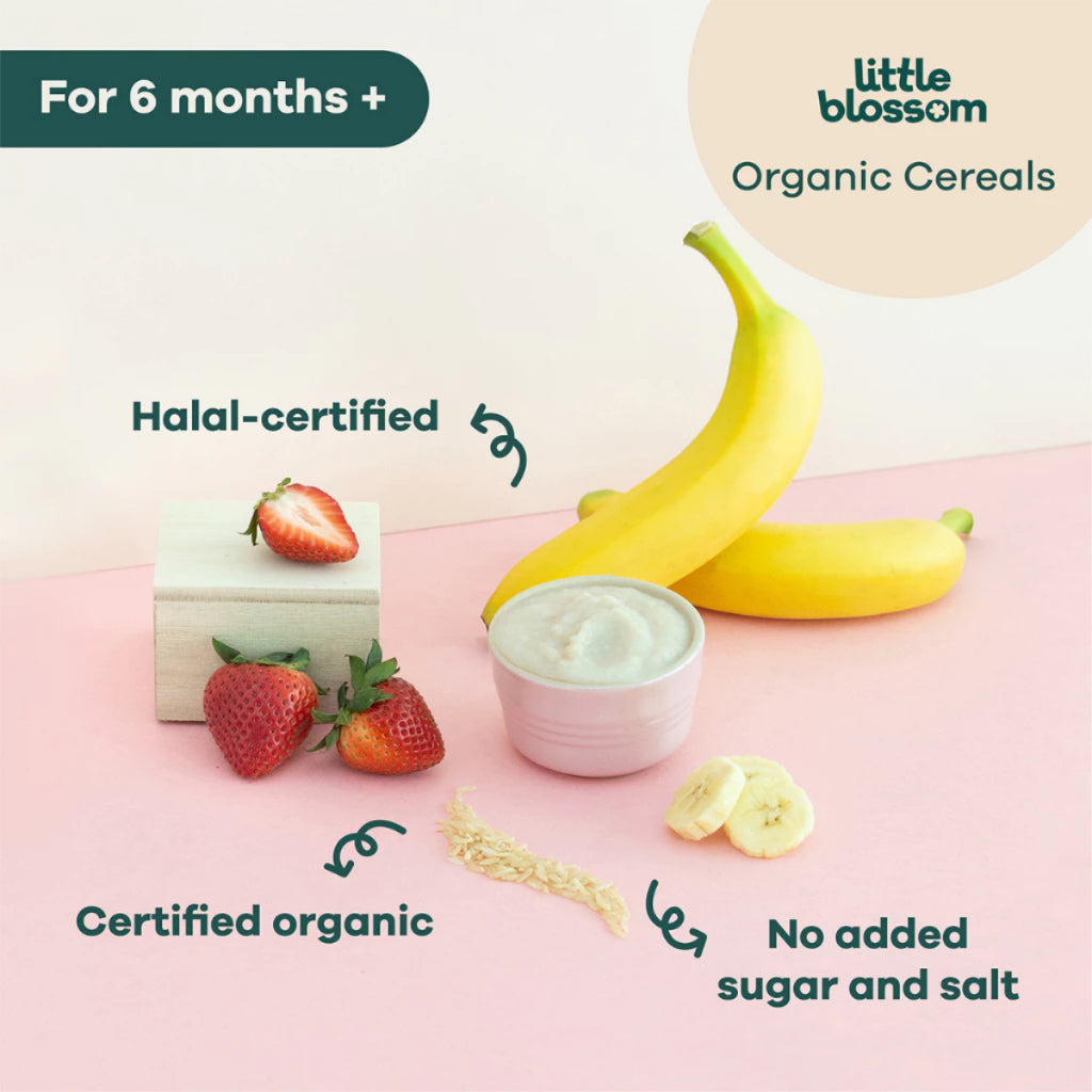 LITTLE BLOSSOM RICE CEREAL BANANA & STRAWBERRY 150G