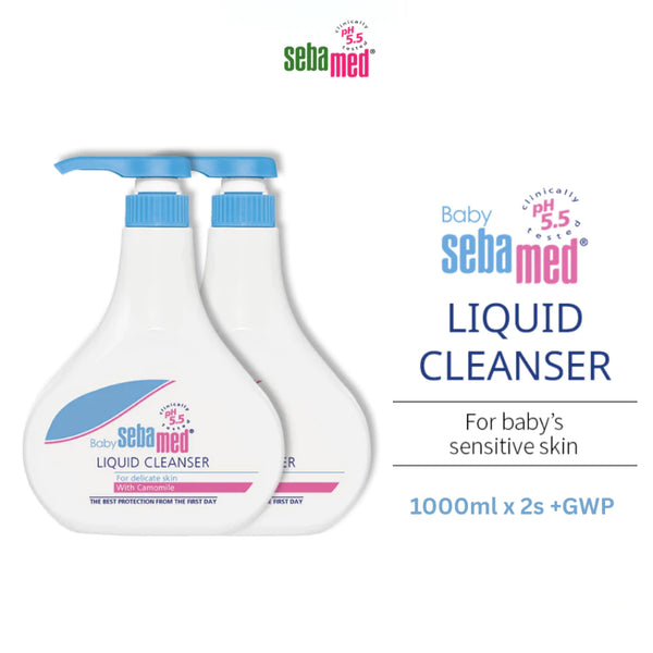SEBAMED BABY LIQUID CLEANSER 1000ML 2S + GWP