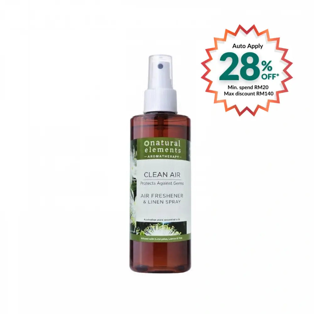 NATURAL ELEMENTS AROMATHERPY CLEAN AIR - AIR FRESHENER LINEN SPRAY 220ML