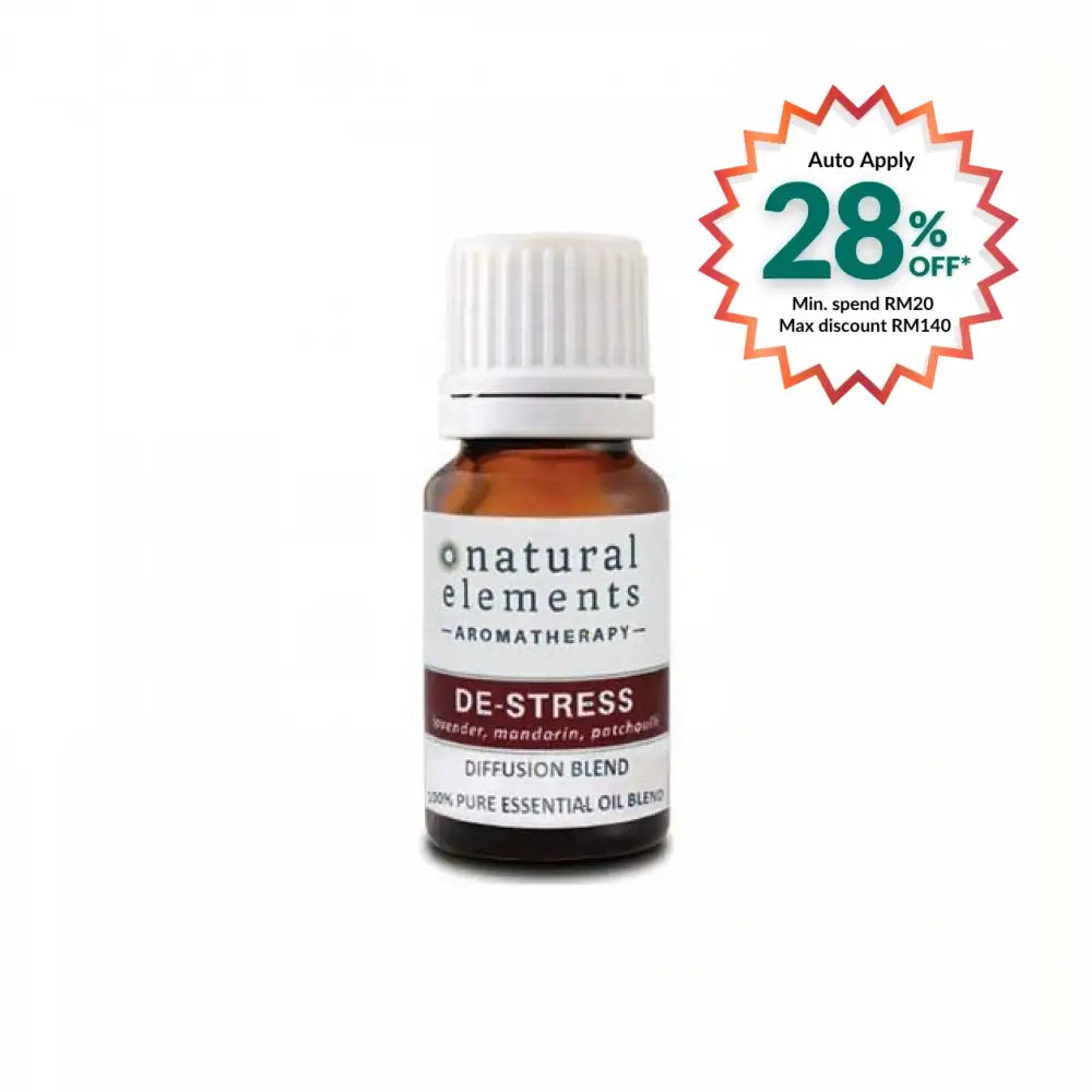 NATURAL ELEMENTS AROMATHERPY DE-STRESS OIL BLEND 10ML