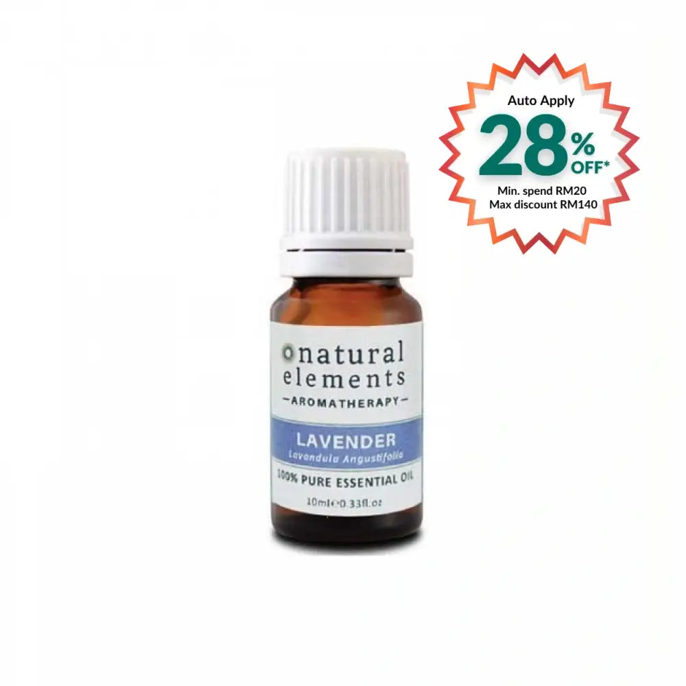 NATURAL ELEMENTS AROMATHERPY LAVENDER PURE ESSENTIAL OIL 10ML
