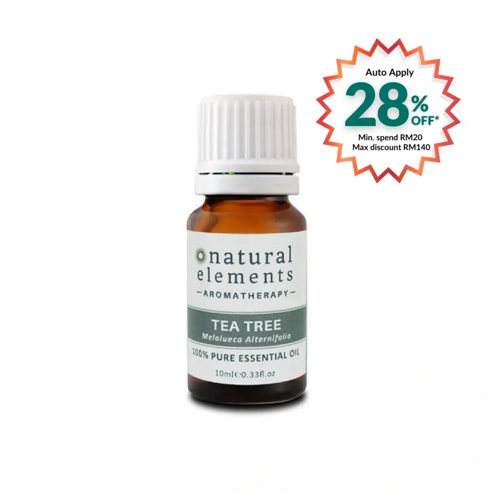 NATURAL ELEMENTS AROMATHERPY TEA TREE PURE ESSENTIAL OIL 10ML