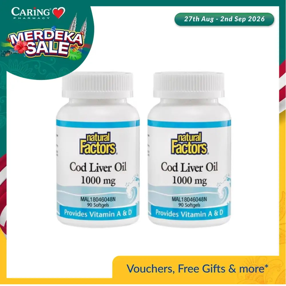 NATURAL FACTORS COD LIVER OIL 1000MG90SX2