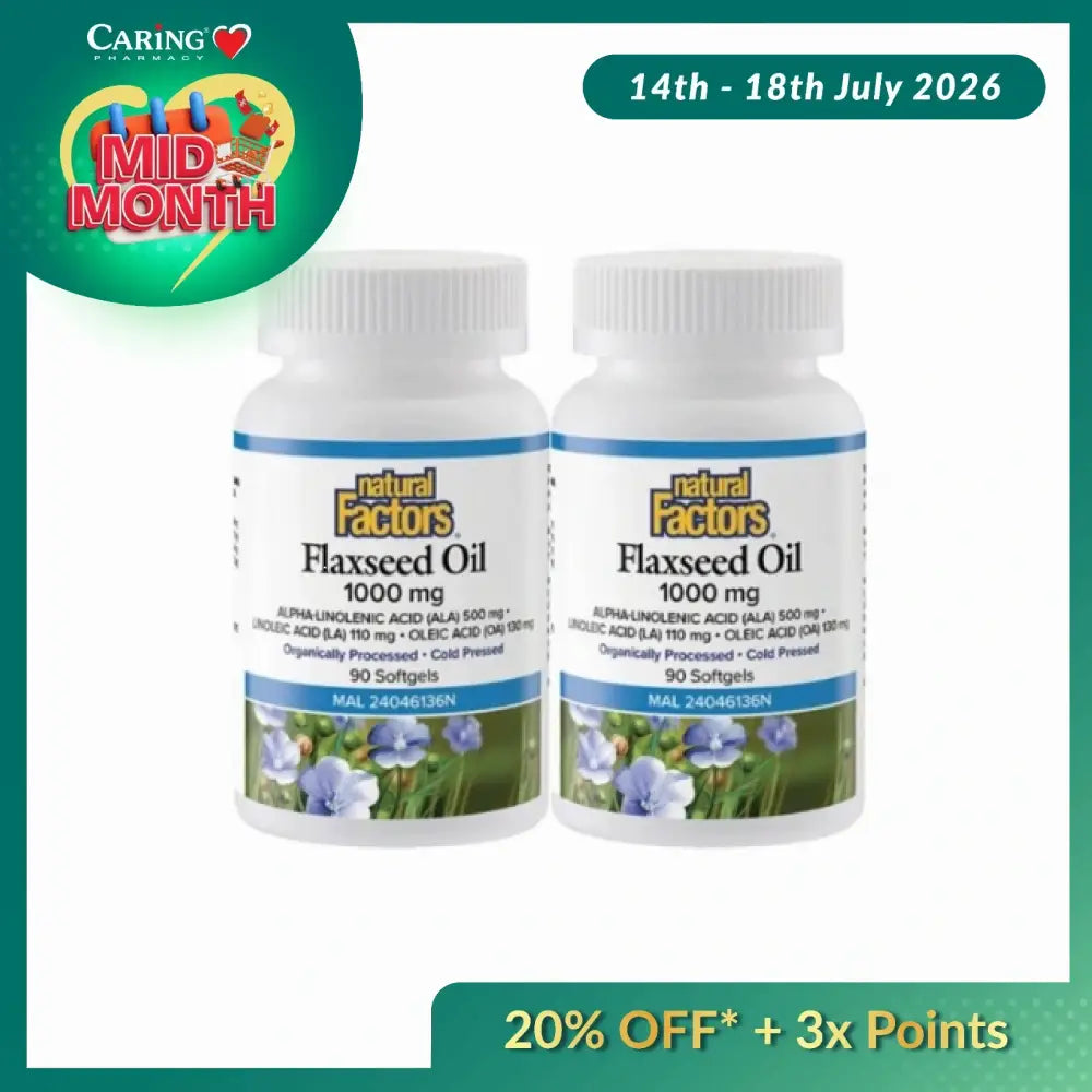 NATURAL FACTORS FLAXSEED OIL 2X90S