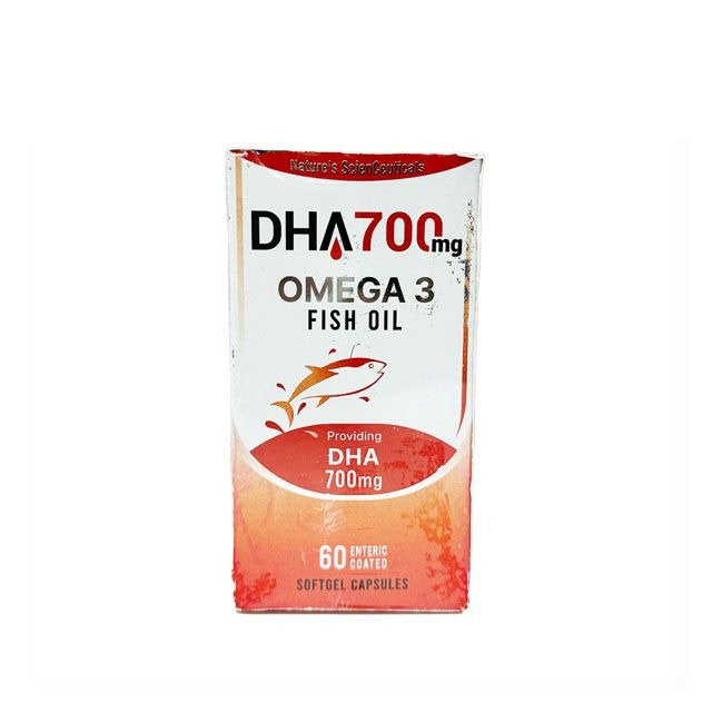 DHA 700mg fish oil supplement box Omega 3 DHA 700mg 60 enteric coated softgel capsules