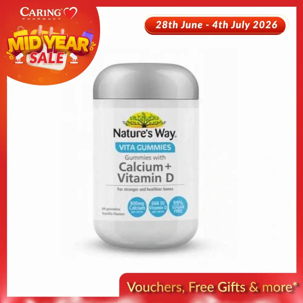 Nature's Way Calcium and Vitamin D Gummies for Adults in a container for stronger bones