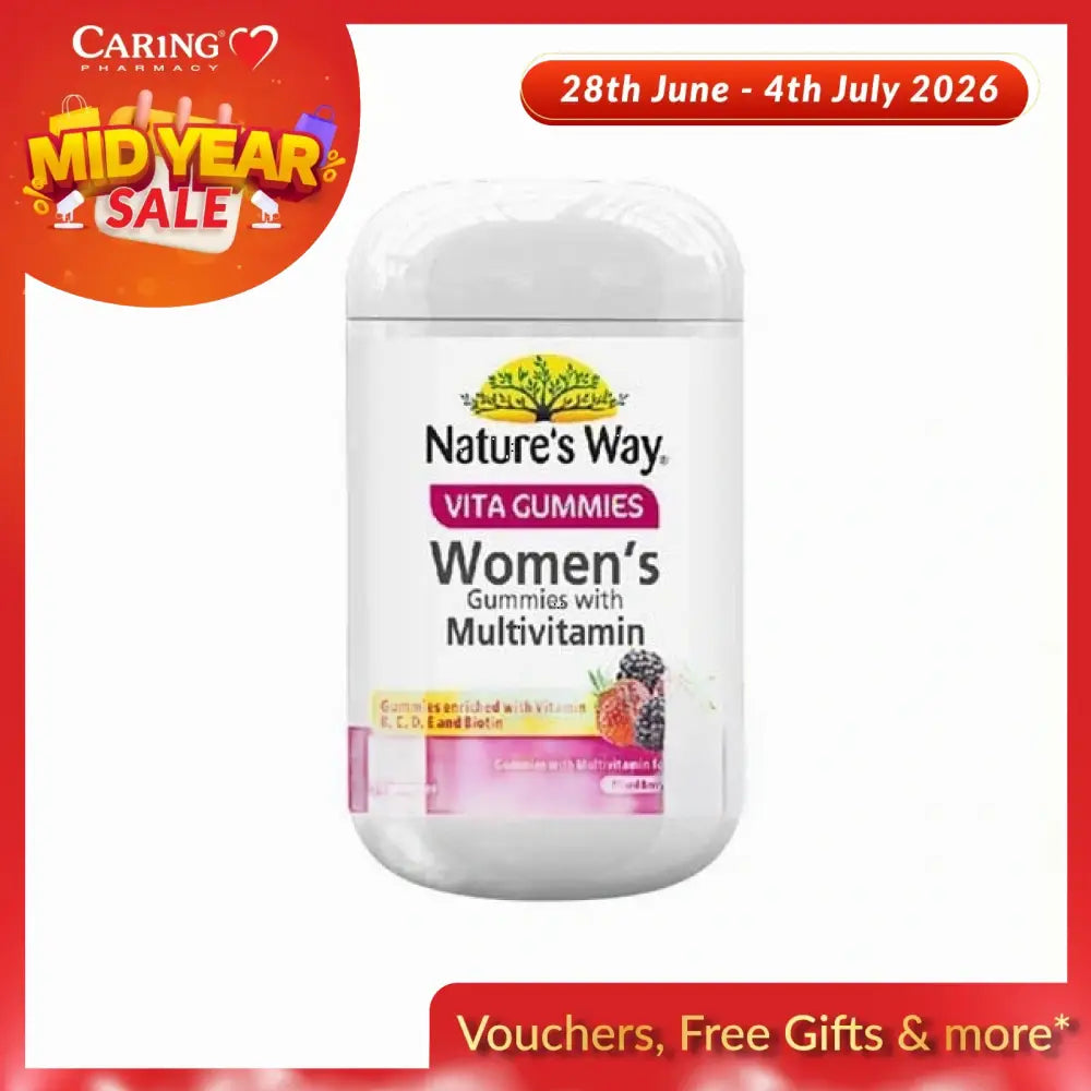 Nature's Way Women's Multivitamin Gummies in a bottle with blackberry flavor for daily nutrition