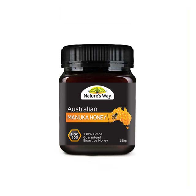 Nature's Way Australian Manuka honey MGO 500+ in a 250g jar, premium quality bioactive honey
