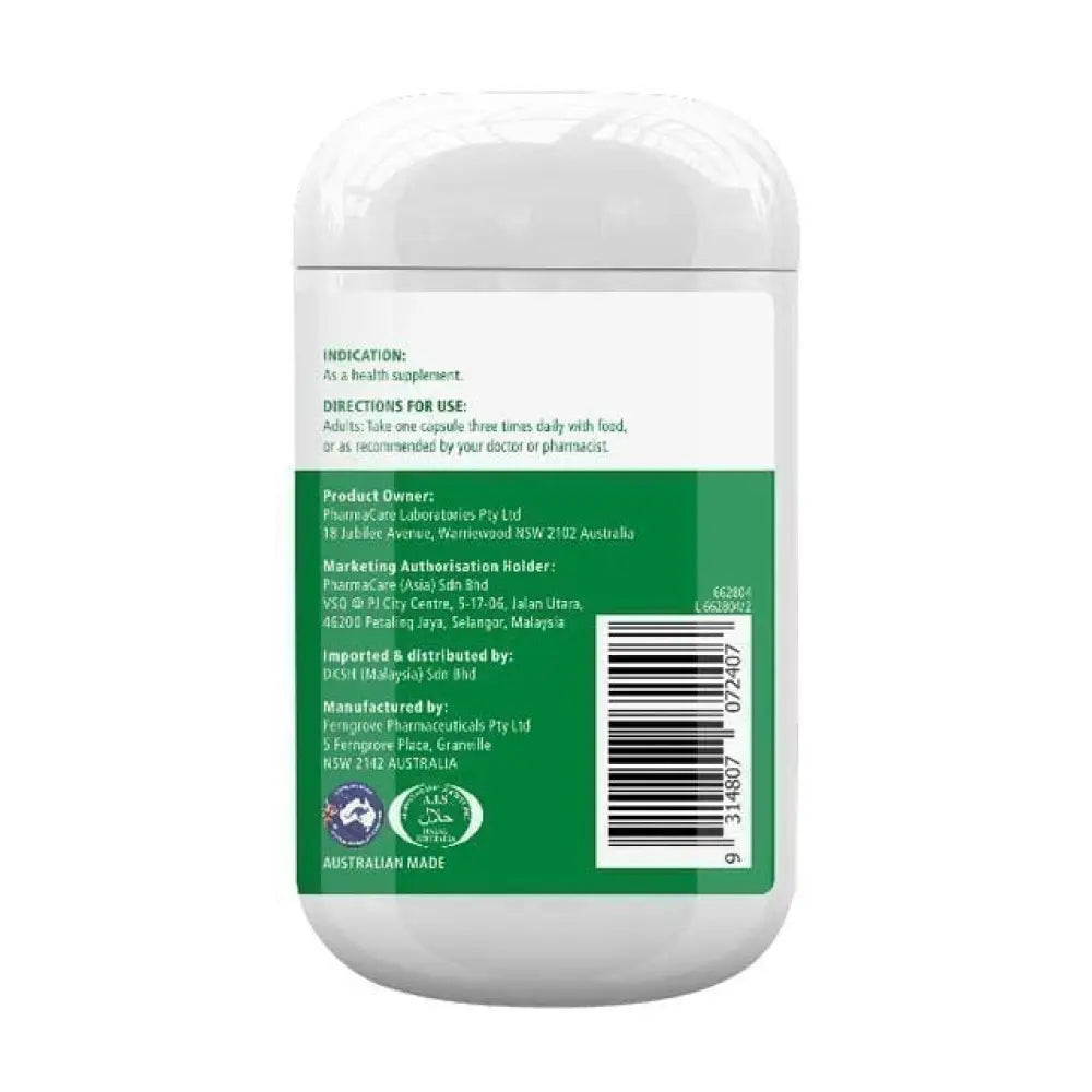 Nature's Way fish oil 1000mg capsules bottle with health supplement details on the label