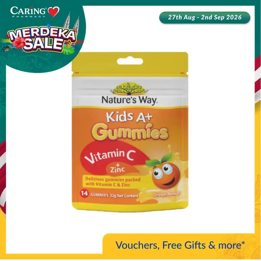 Nature's Way Kids A+ Vitamin C Gummies in Orange Flavor with Vitamin C and Zinc