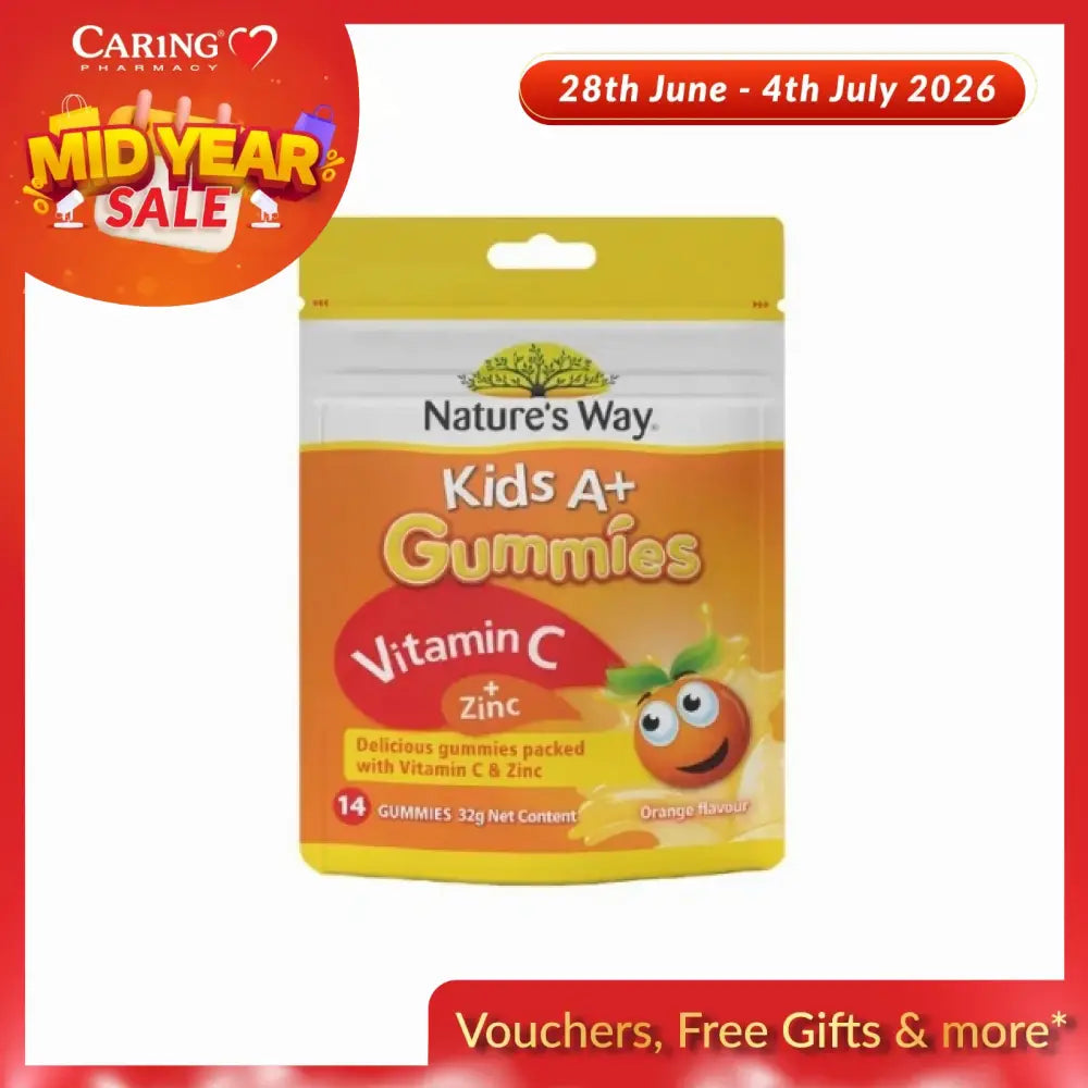 Nature's Way Kids A+ Vitamin C Gummies in Orange Flavor with Vitamin C and Zinc
