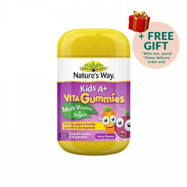 Nature's Way Kids A+ Vita Gummies in Berry Flavour, nutritious kids multivitamin gummies for healthy growth
