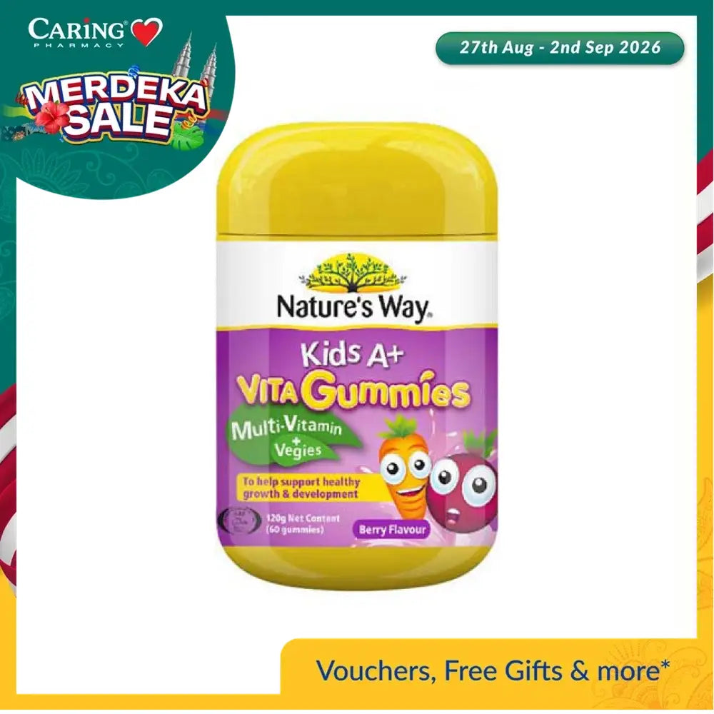 Nature's Way Kids A+ Vita Gummies in Berry Flavor, kids multivitamin gummies for healthy growth and development