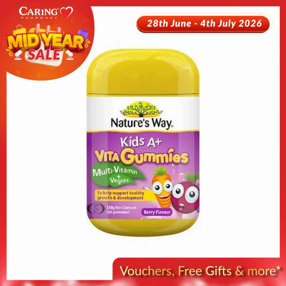 Nature's Way Kids A+ Vita Gummies in Berry Flavor, kids multivitamin gummies for healthy growth and development