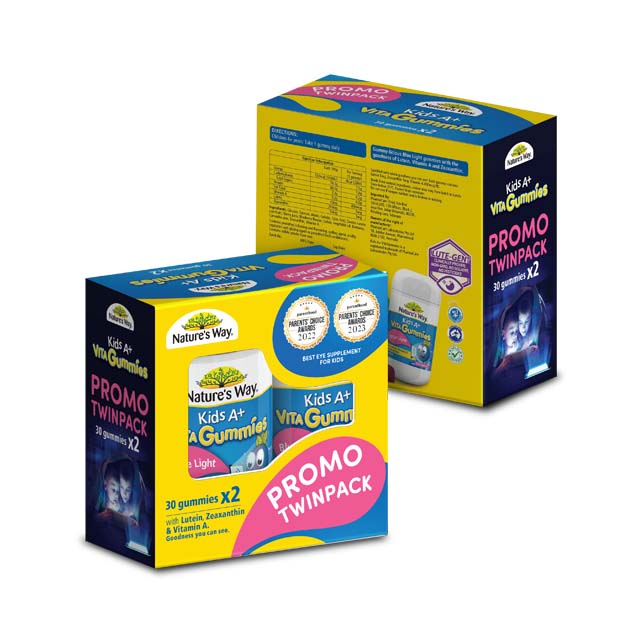 Nature's Way Kids A+ Vita Gummies Twin Pack with 30 gummies for children's health and wellness