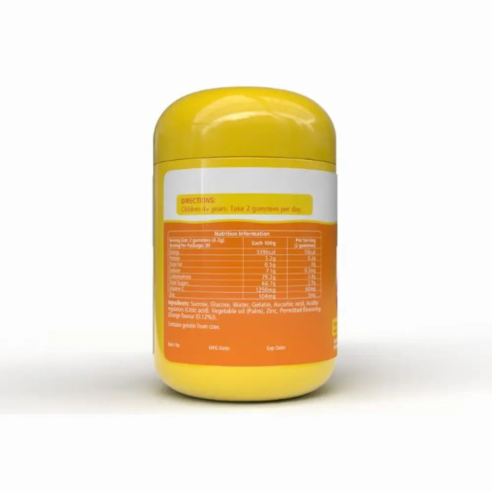 NATURES WAY kids vitamin C gummies bottle with yellow packaging for daily immune support