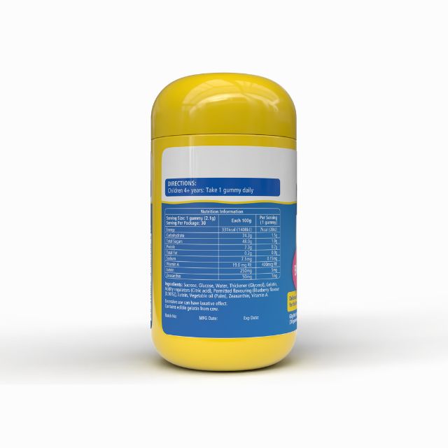 NATURES WAY kids blue light gummies bottle with nutritional information and daily usage directions