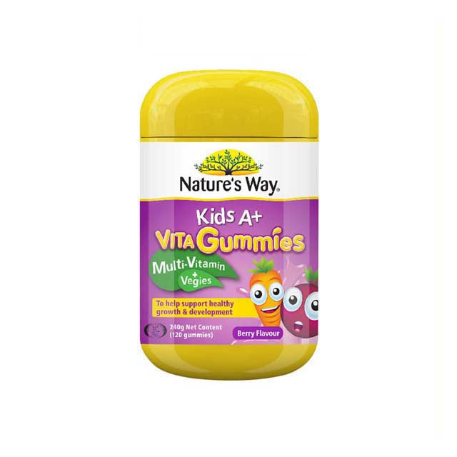 Nature's Way Kids A+ Vita Gummies in Berry Flavour, nutritious kids multivitamin gummies for healthy growth