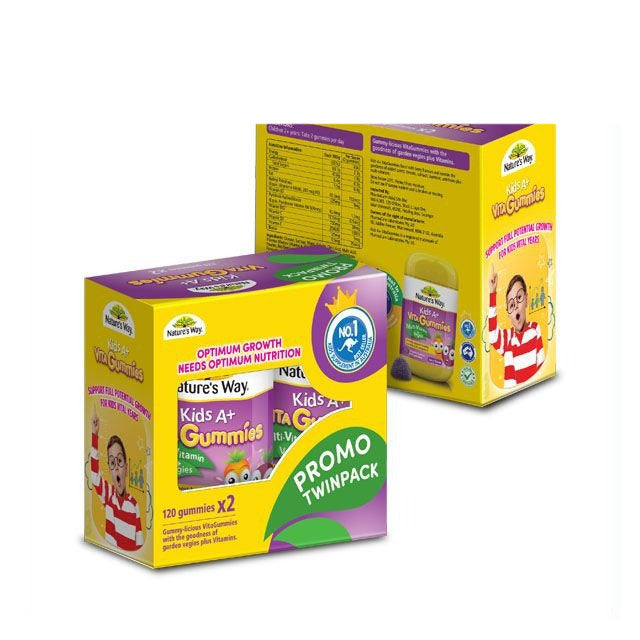 Nature's Way Kids A+ Gummies Multivitamin Twinpack for children in Malaysia