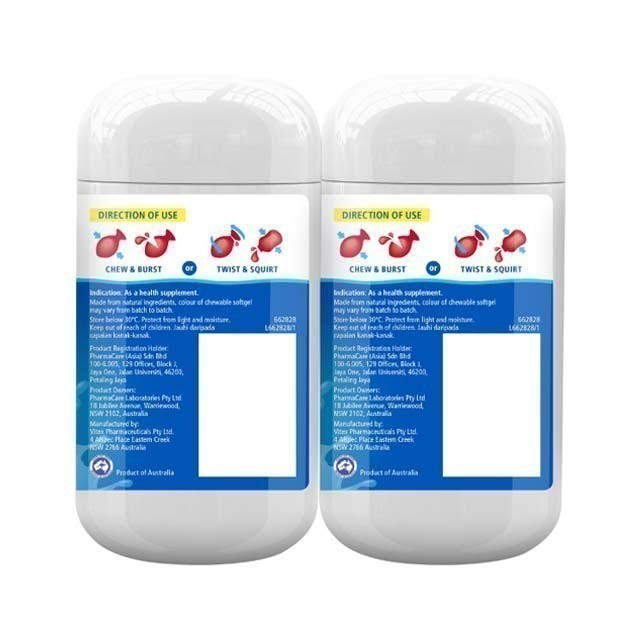 Natures Way Kids Omega 3 Fish Oil Supplements in Chewable Capsules for Healthy Growth