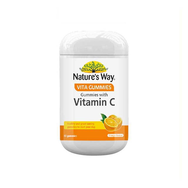 Nature's Way Vitamin C gummies for adults in orange flavor, 60 count bottle for daily immune support