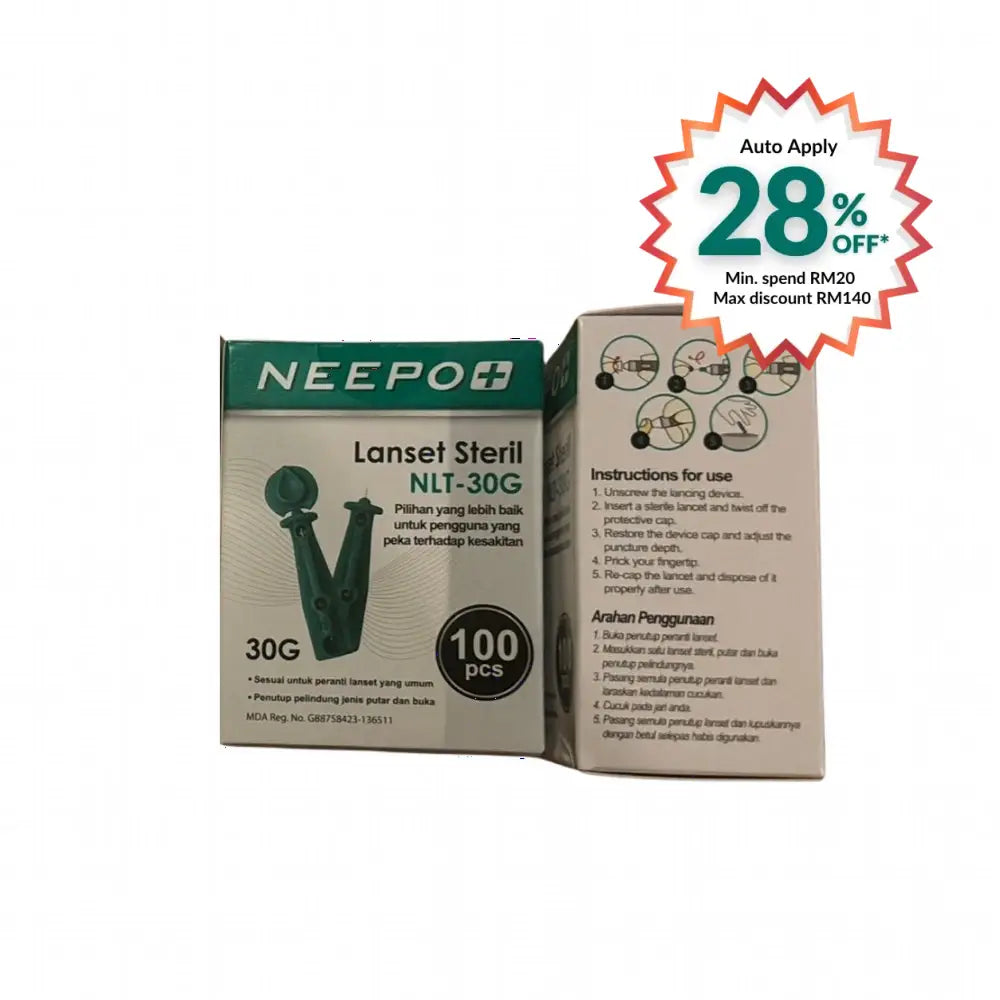 NEEPO+ STERILE LANCETS NLT-30G 100S