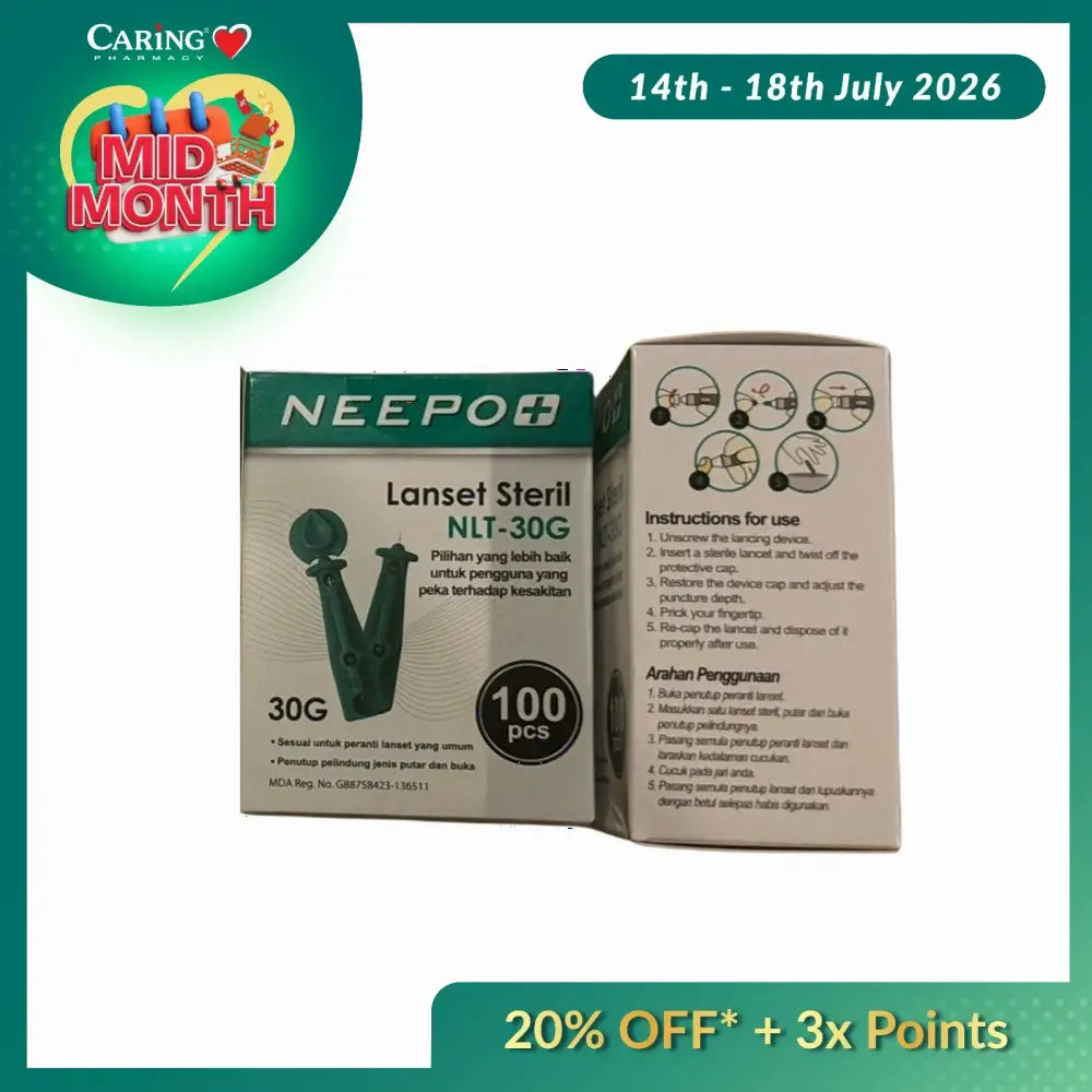 NEEPO+ STERILE LANCETS NLT-30G 100S