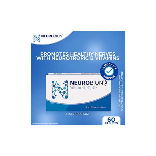 Neurobion 60s vitamin supplement box with 60 coated tablets for healthy nerve support