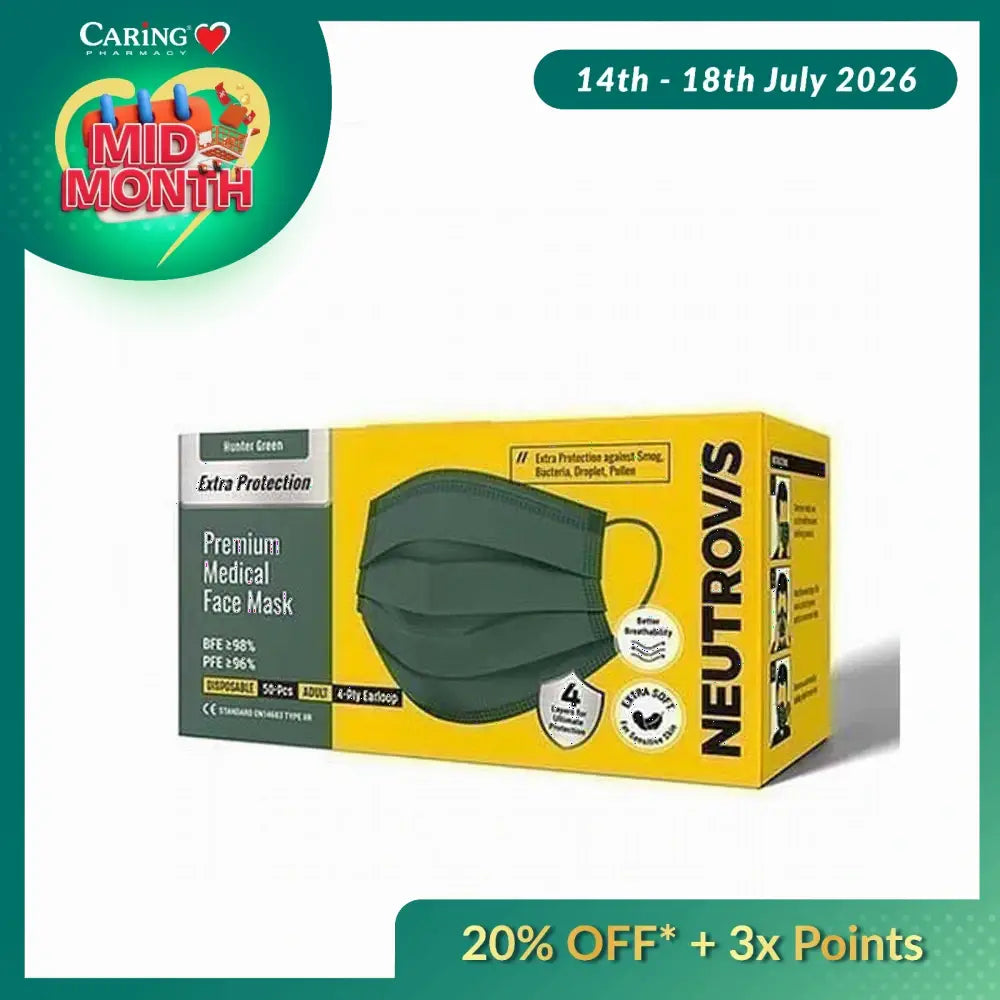 NEUTROVIS 4PLY MASK HUNTER GREEN 50S
