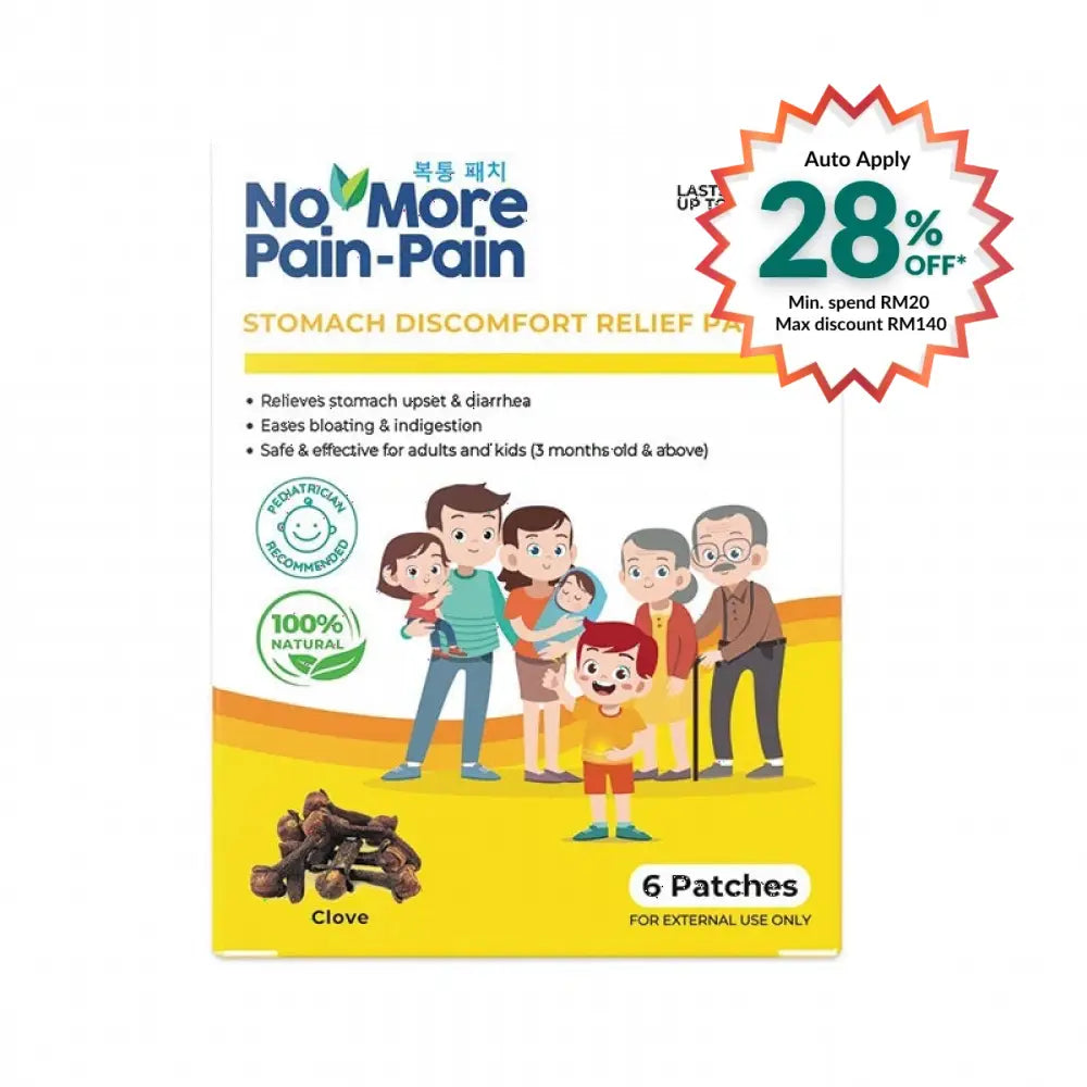 NO MORE PAIN PAIN STOMACH DISCOMFORT RELIEF PATCH 6S