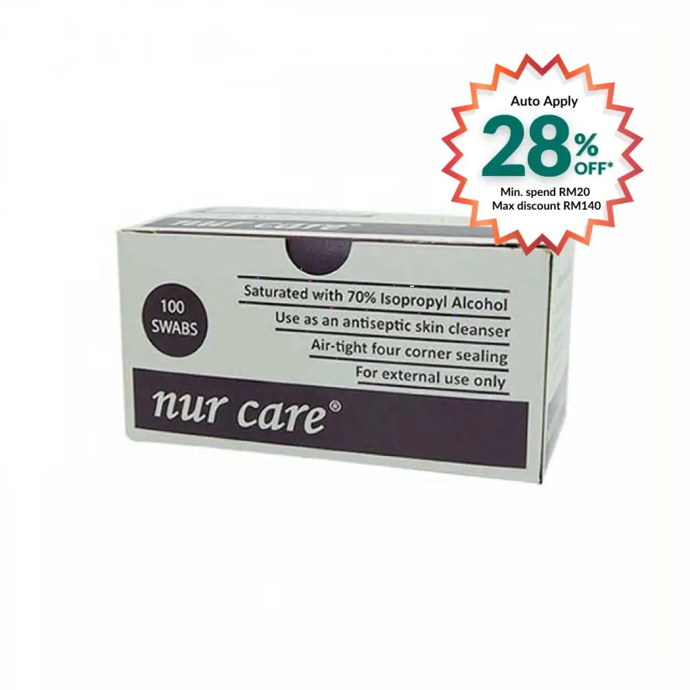 NUR CARE ALCOHOL SWAB 100S