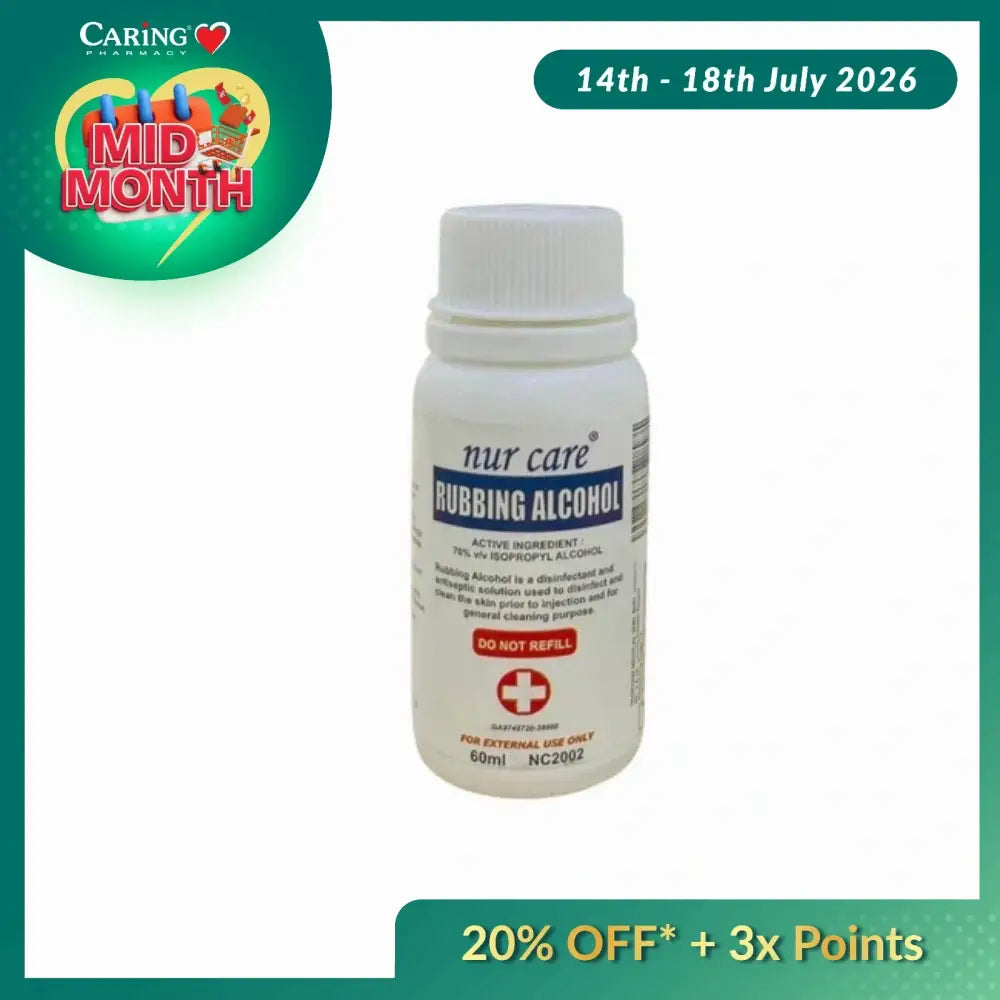 NUR CARE RUBBING ALCOHOL 60ML
