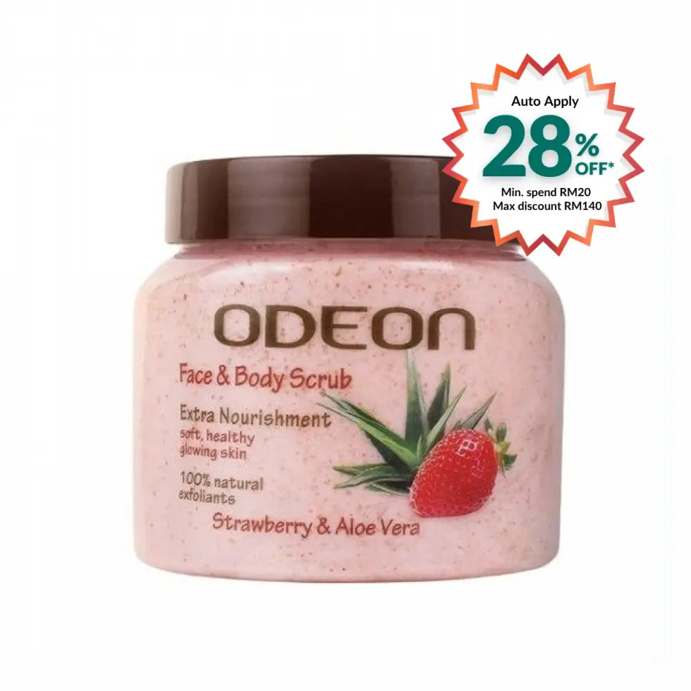 ODEON FACE & BODY SCRUB STRAWBERRY & ALOE VERA 300ML