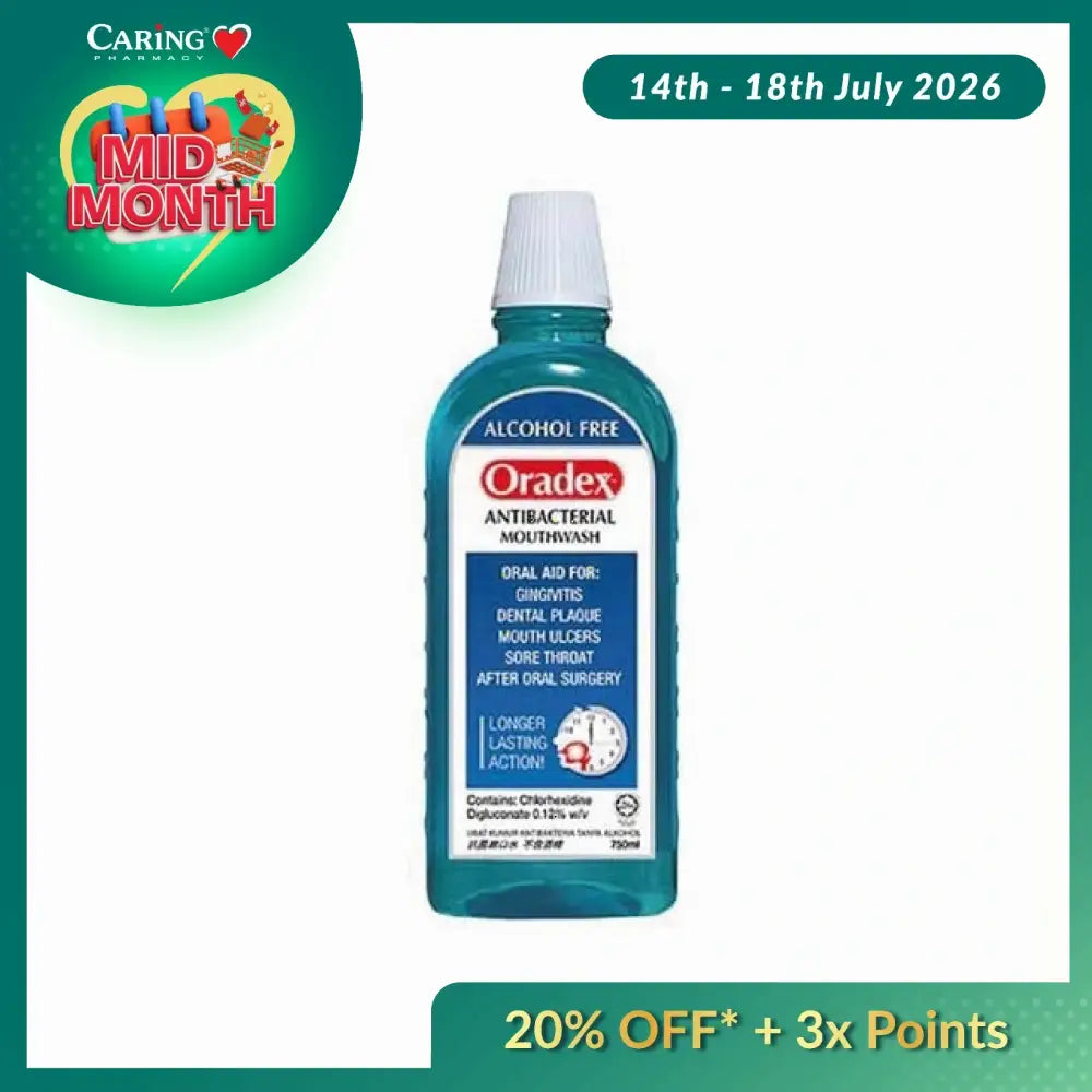 ORADEX ANTIBACTERIAL MOUTHWASH 750ML