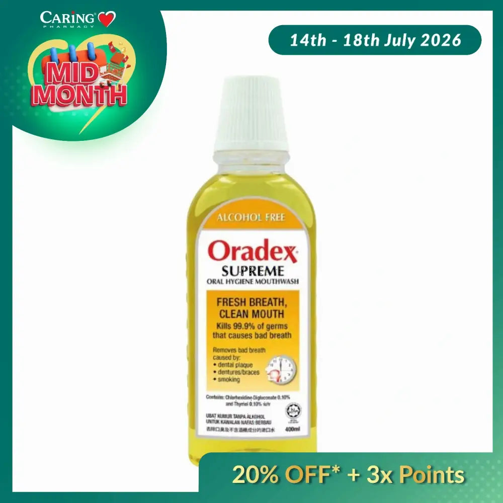ORADEX SUPREME MOUTHWASH 400ML
