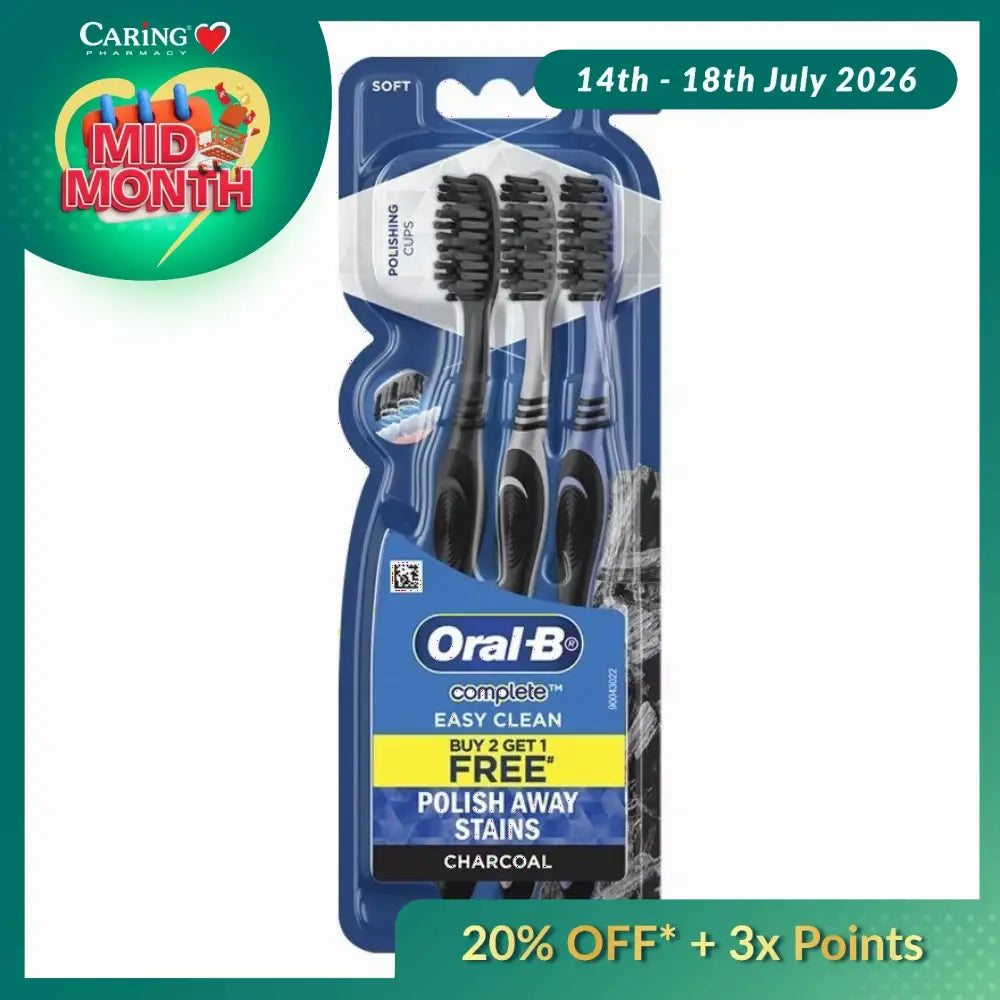 ORAL B TOOTHBRUSH COMPLETE EASY CLEAN CHARCOAL 3S