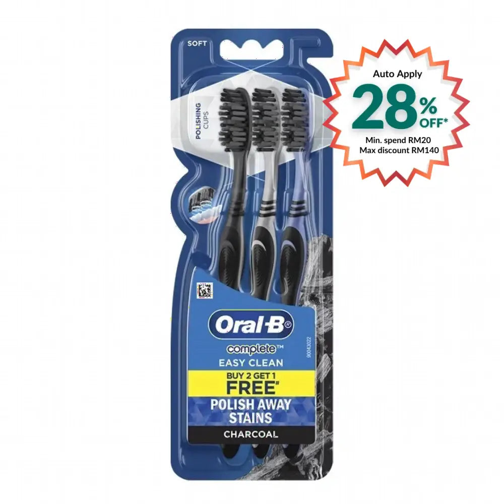 ORAL B TOOTHBRUSH COMPLETE EASY CLEAN CHARCOAL 3S