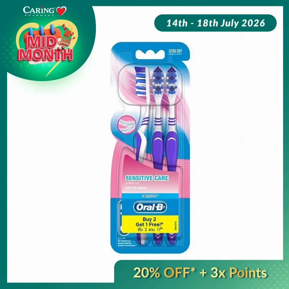 ORAL B TOOTHBRUSH COMPLETE SENSITIVE CARE 3S