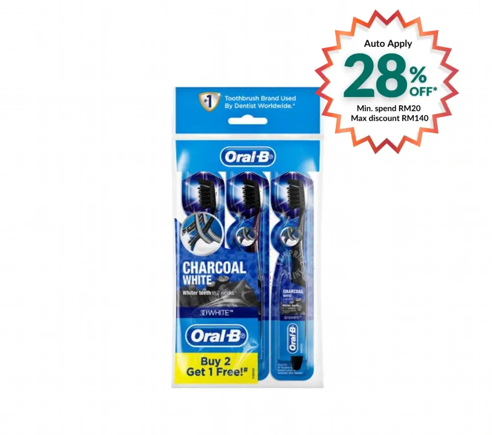 ORAL B TOOTHBRUSH CROSSACTION CHARCOAL 3S
