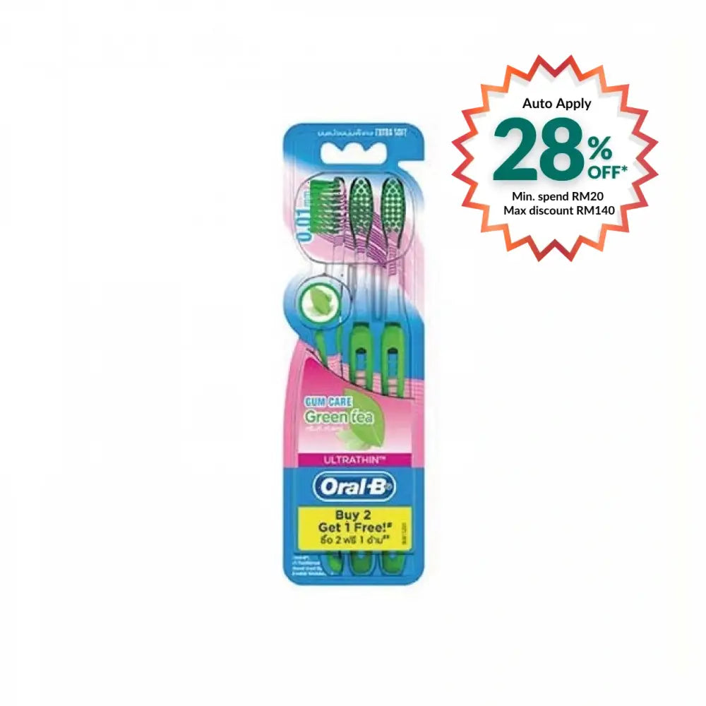 ORAL B TOOTHBRUSH ULTRATHIN GREEN TEA 3S