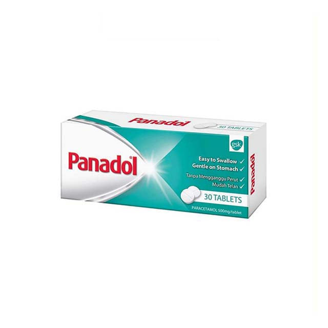 Panadol Regular 500mg tablets pack of 30, easy to swallow and gentle on stomach