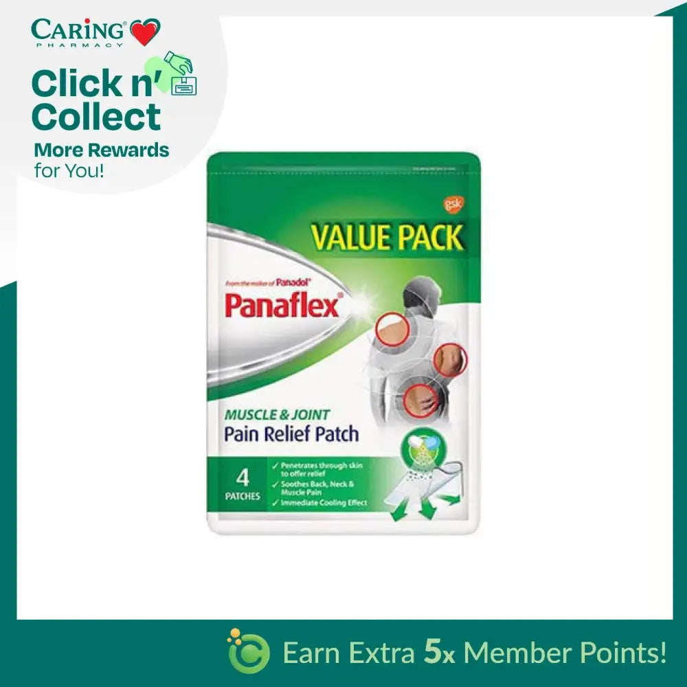 Panaflex 4S pain relief patch value pack for muscle and joint support with soothing cooling effects