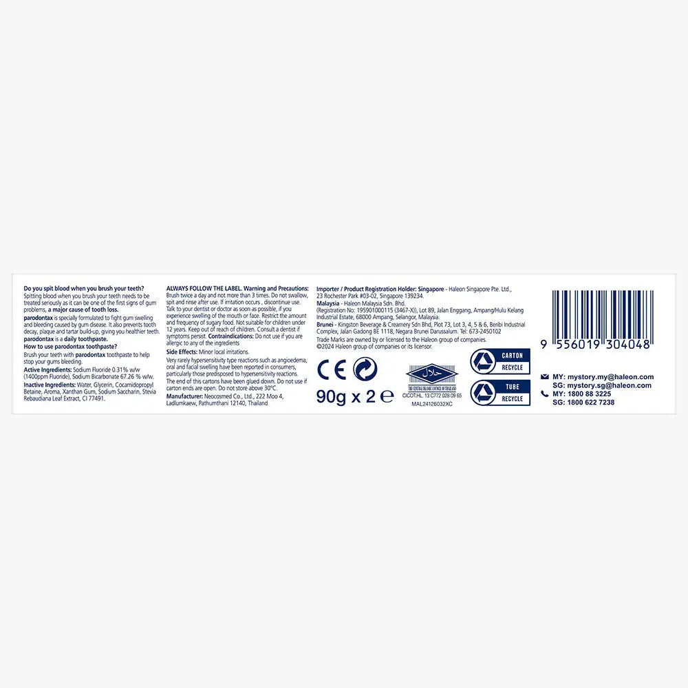 PARODONTAX DAILY FLOURIDE TOOTHPASTE 90G X2 ORIGINAL