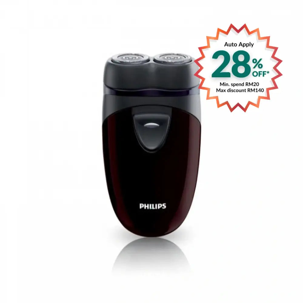 Philips electric shaver for travel with compact design and dual heads for efficient shaving