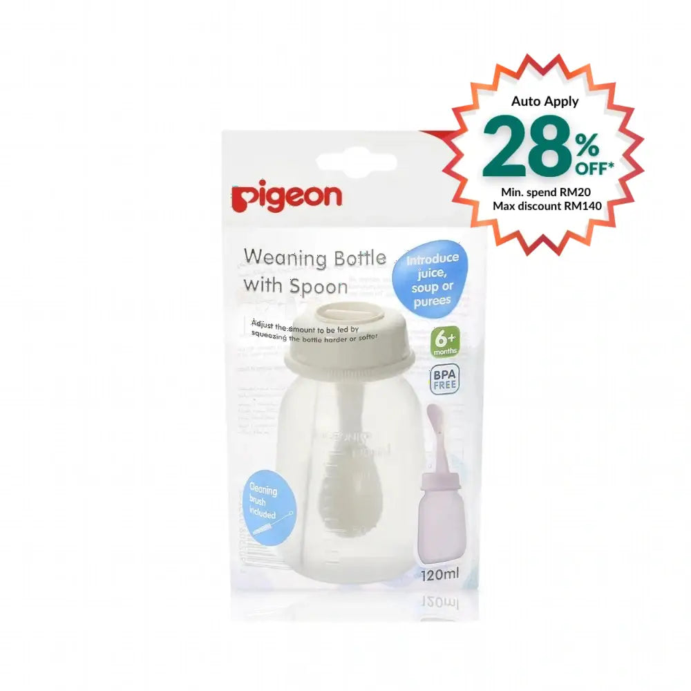 PIGEON WEANING BOTTLE WITH SPOON 6MONTH+ 120ML
