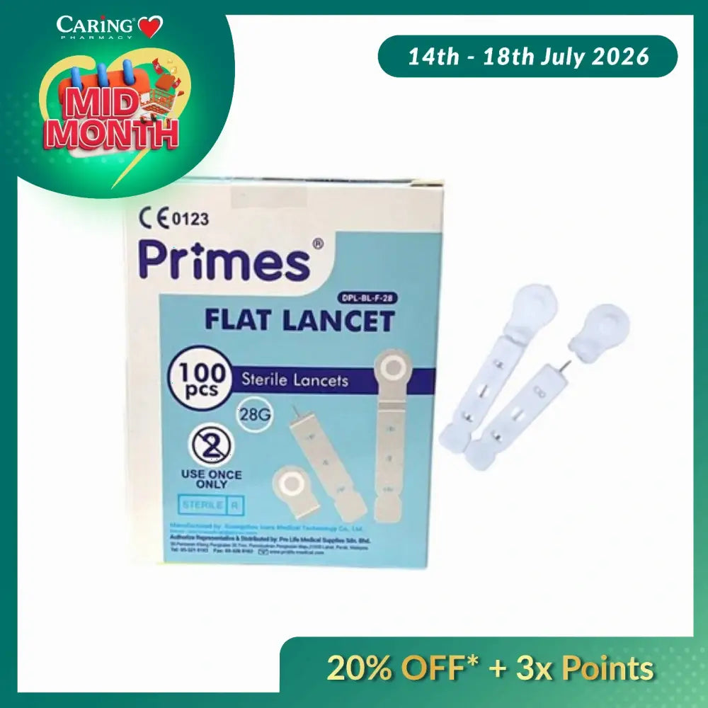 PRIMES FLAT LANCET 28G 100S