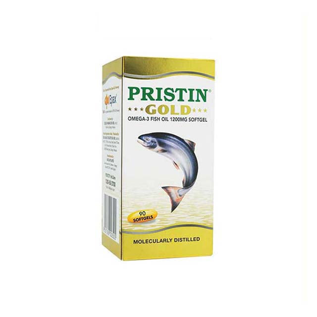 TOTAL HEALTH CONCEPTS Pristin Gold box of omega 3 fish oil 1200mg supplements 90 softgels molecularly distilled