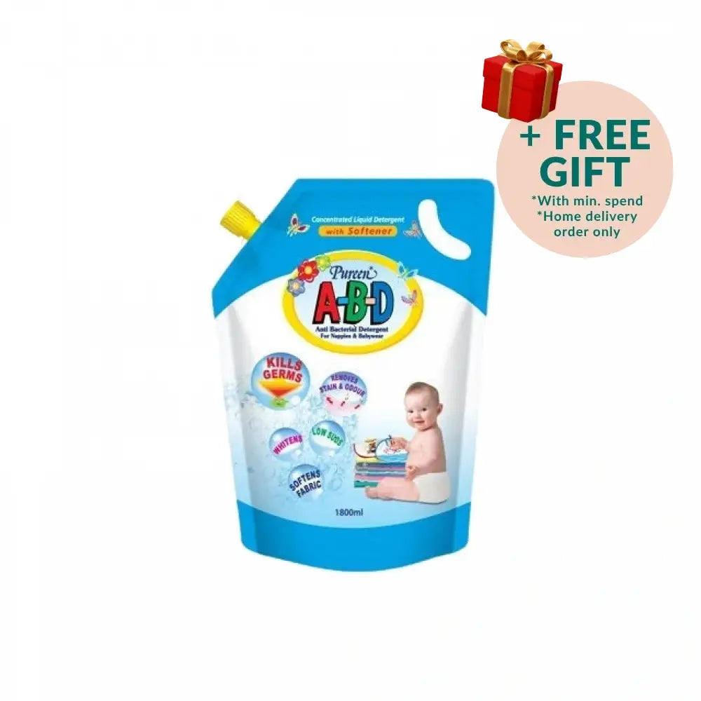 PUREEN ABD ANTIBACTERIAL LIQUID DETERGENT W/SOFTENER POUCH 1800ML