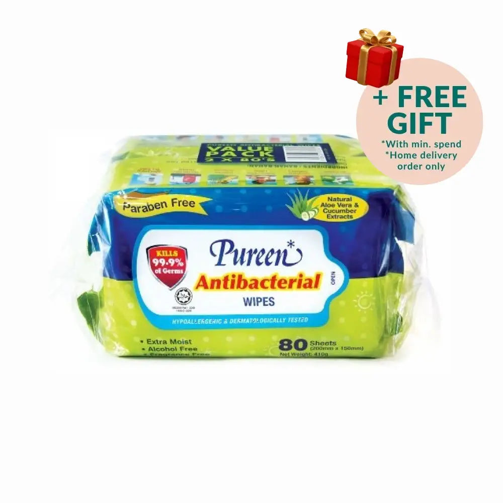 PUREEN ANTIBACTERIAL WIPES 80SX2